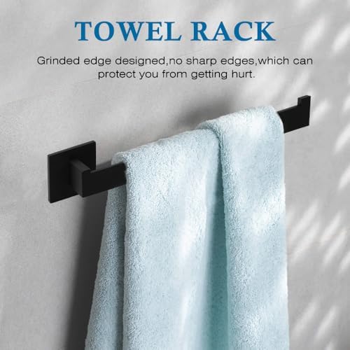 SUNTAI 4-Piece Matte Black Bathroom Hardware Set 1