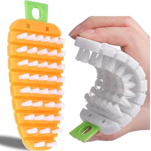 Qiifaiikooii Vegetable Brush 2 Pcs Bendable Cleaning Brush