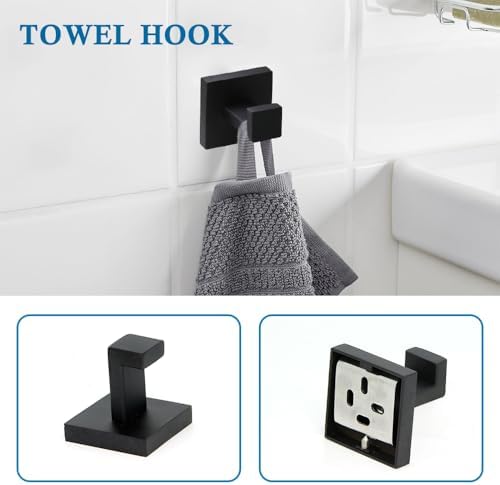 SUNTAI 4-Piece Matte Black Bathroom Hardware Set 1