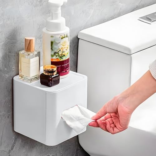 Sturdy Toilet Paper Holder with Back Adhesive Tape