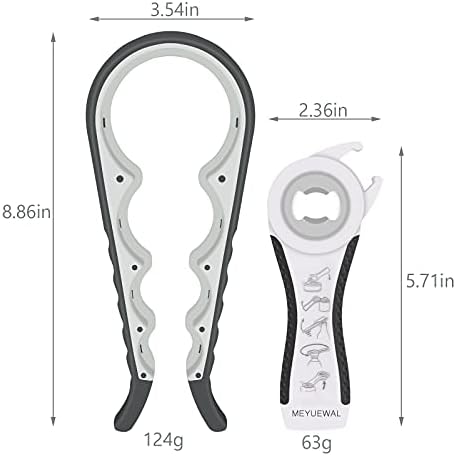 MEYUEWAL 5 in 1 Jar Opener Bottle Opener Kit White