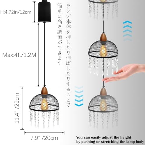 Adjustable Height Juno Track Pendant with Crystal Shade