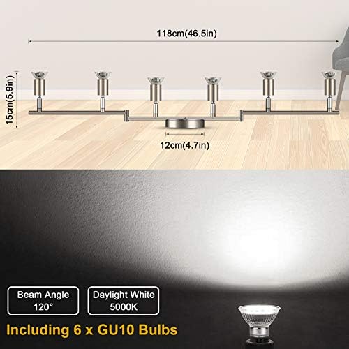 Ascher 6-Light LED Track Lighting Kit with Matte Nickel Finish
