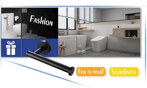 Matte Black Toilet Paper Holder Wall Mount Sturdy Stainless Steel