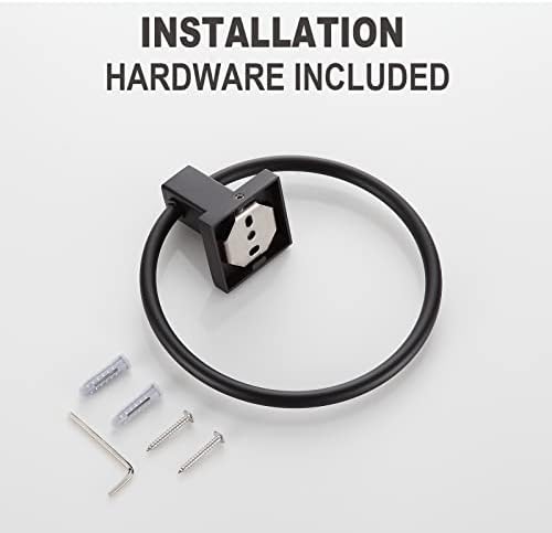 Orlif 2 Pack Black Stainless Steel Towel Ring for Bathroom