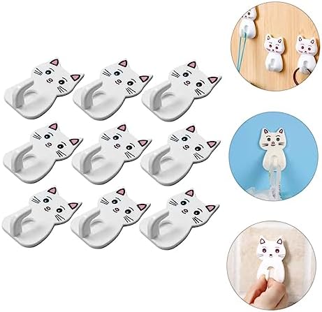 DECHOUS 9pcs Adorable Cat Wall Hooks for Bathroom