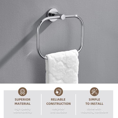 Angle Simple Swivel Towel Ring Chrome