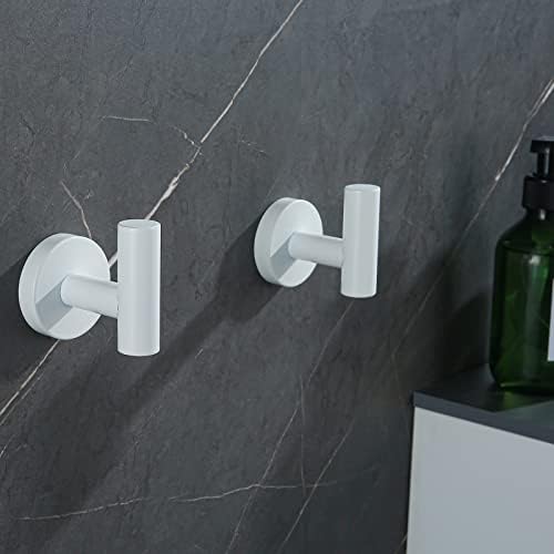SEABEFORE White Towel Hooks 2 Count Stainless Steel