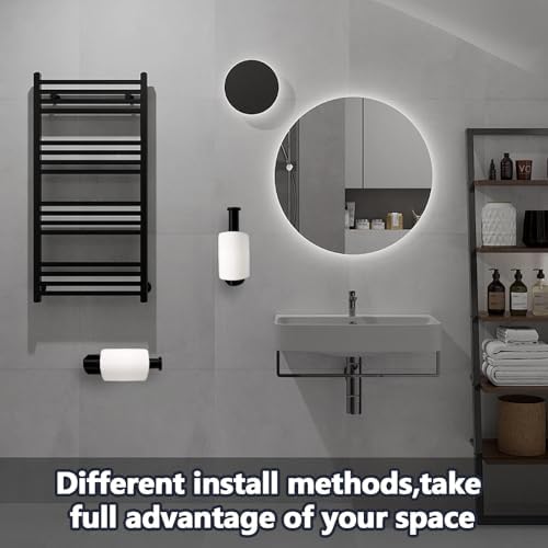 Stainless Steel Self Adhesive Toilet Paper Holder Black