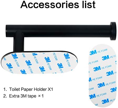 HouseAid Self Adhesive Toilet Paper Holder Matte Black 1