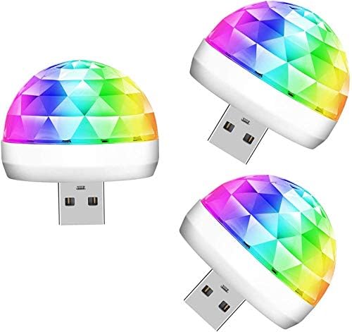 Lmaytech USB Mini Disco Ball Party Light 3 Packs