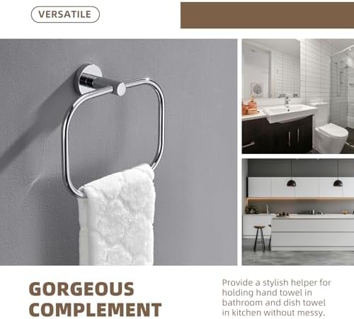 Angle Simple Swivel Towel Ring Chrome