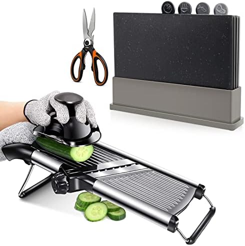 Masthome Mandoline Slicer Chopping Board Set with Storage Stand