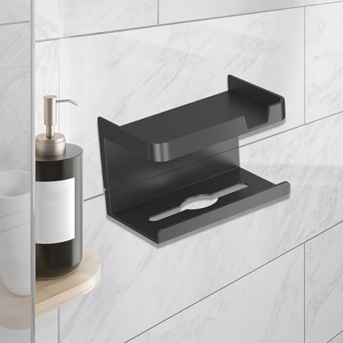 Wall Mounted Toilet Paper Holder with Shelf and Storage