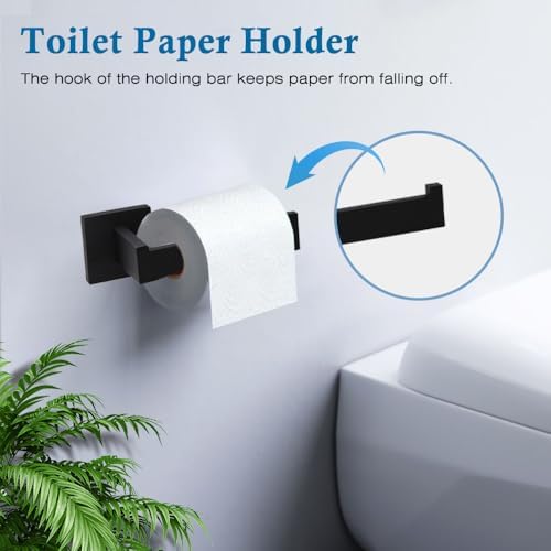 SUNTAI 4-Piece Matte Black Bathroom Hardware Set 1