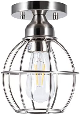 GRUENLICH Semi Flush Mount Ceiling Light with Nickel Finish