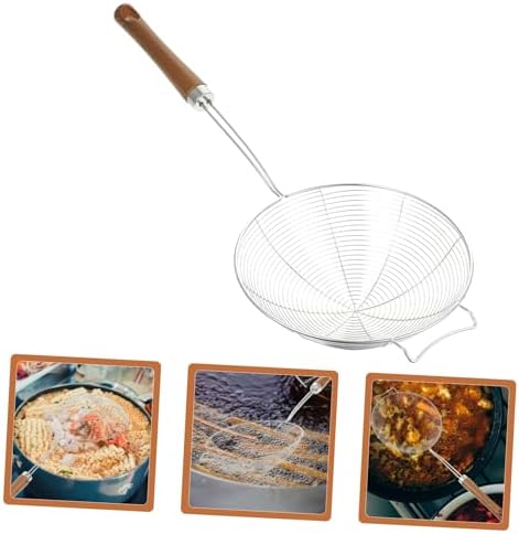Cabilock 304 Stainless Steel Spider Skimmer Ladle with Wooden Handle