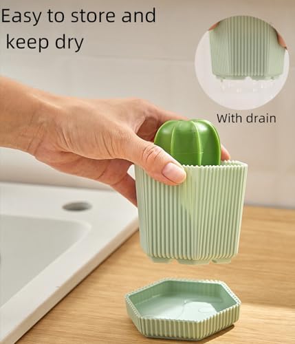 Dish and Pot Cleaning Brush with Holder Set - 3 Replaceable Brush Heads