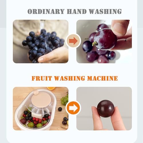 2025 Portable Fruit Cleaner Spinner with Brush and Bowl
