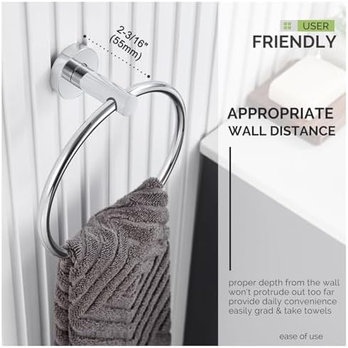 Angle Simple Chrome Towel Ring - Stylish and Durable