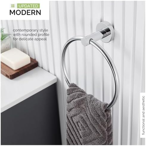 Angle Simple Chrome Towel Ring - Stylish and Durable