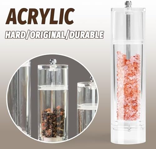 Ununpentium Acrylic Pepper Mill and Salt Shaker - Adjustable Coarseness 85 Inches Tall