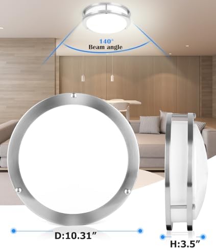 Brushed Nickel Flush Mount LED Ceiling Light 1031 Inch
