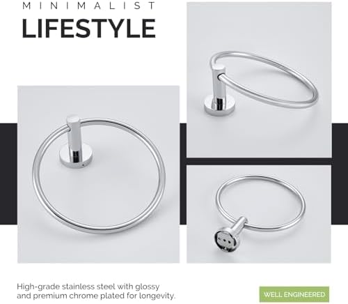 Angle Simple Chrome Towel Ring - Stylish and Durable