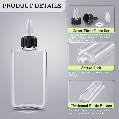 Yaomiao 50 Pcs 34 Oz Clear Oil Squeeze Bottles with Twist Top