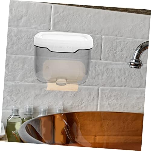 JECOMPRIS Toilet Paper Holder with Shelf Space-Saving Transparent Design
