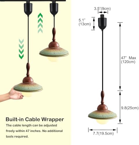 Kiven L Style 2-Wire Track Pendant Light with Ceramic Shade 1