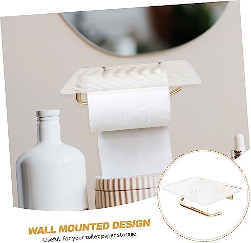 Wall Mounted Paper Towel Holder with Acrylic Shelf
