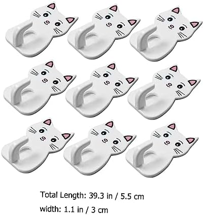 Amosfun 9PCS Adorable Cat Shaped Wall Hooks for Bathroom Storage