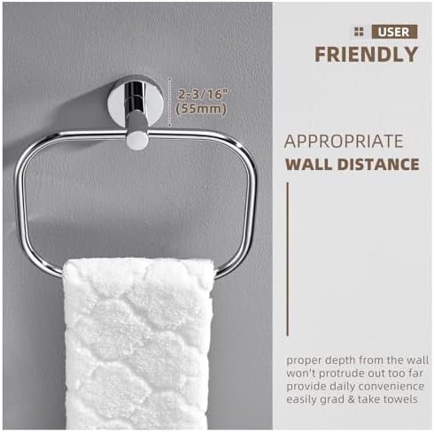 Angle Simple Swivel Towel Ring Chrome