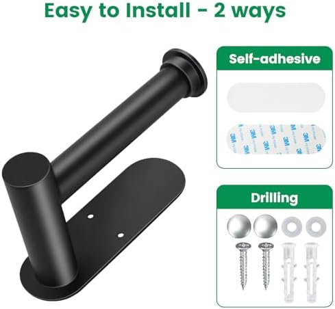 Wall Toilet Paper Holder with Hidden Spray Bottle - Black 1