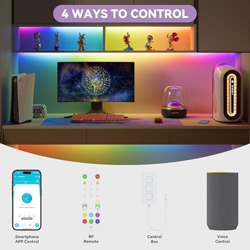 MIWISE RGB Smart IC COB LED Strip Light 328ft