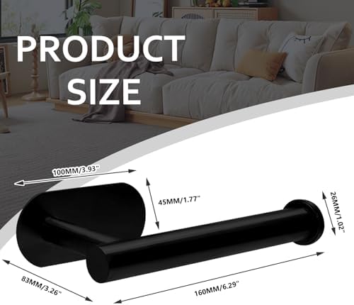 Stainless Steel Self Adhesive Toilet Paper Holder Black