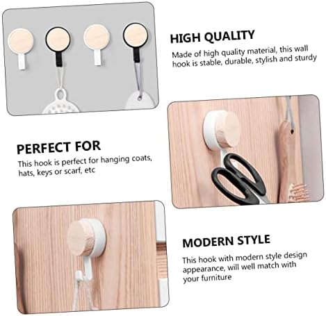 10pcs Wooden Bathroom Towel Hooks with Removable Design