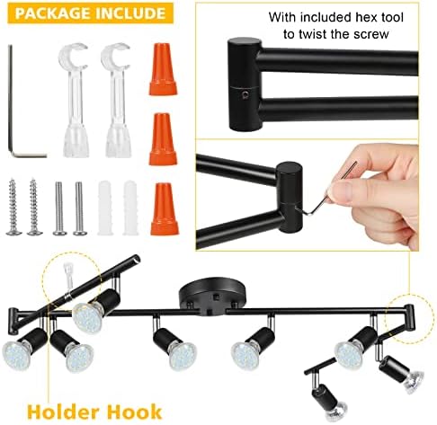 Unicozin LED 8 Light Track Lighting Kit Black 1