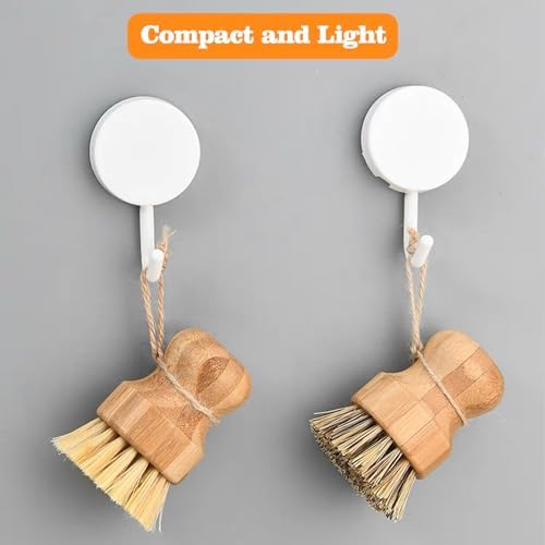 Nokiils 2 Pack Round Wooden Dish Brush Set