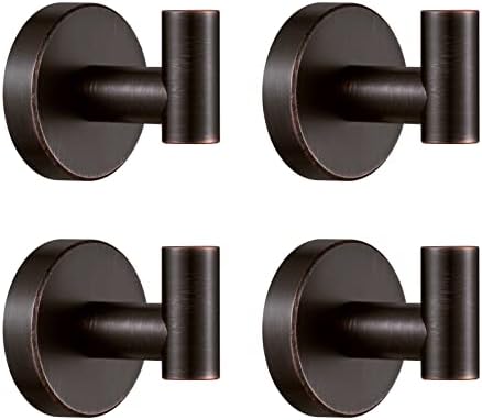 BigBig Home Bronze Towel Hooks 4 Pack Rustic Farmhouse Wall Mounted