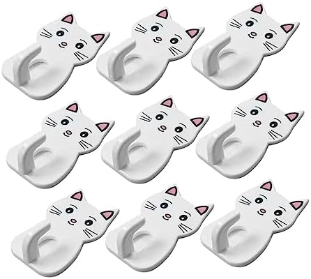 BUGUUYO 9PCS Cat Towel Hooks for Bathroom Storage