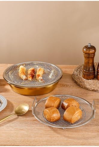 Stainless Steel Fine Mesh Fried Food Drain Rack with Tray