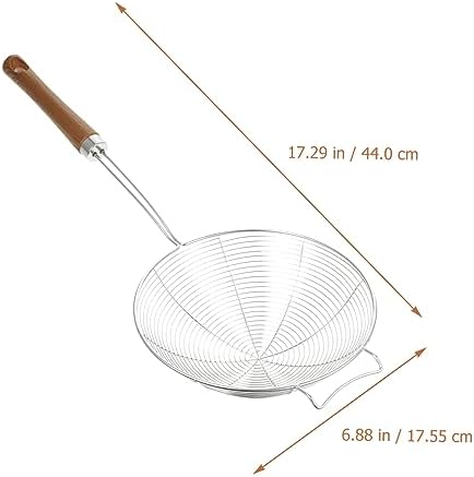 Cabilock 304 Stainless Steel Spider Skimmer Ladle with Wooden Handle