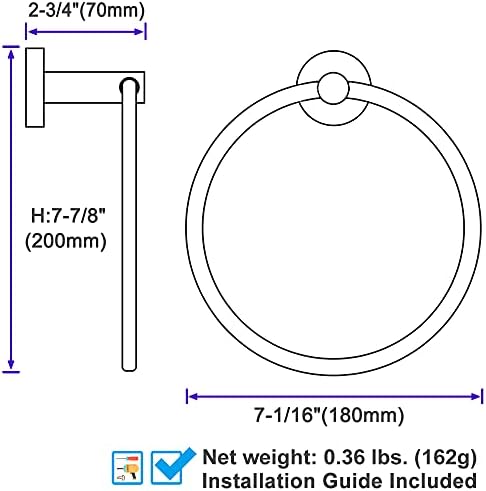 Angle Simple Chrome Towel Ring - Stylish and Durable