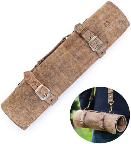 Angus Stoke Knife Roll Bag - 7 Slots Genuine Leather Chef Knife Case