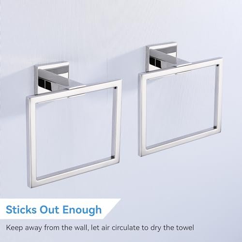 LANC 2-Piece Chrome Silver Towel Holder for Bathroom Wall