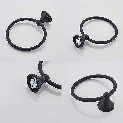 Matte Black Towel Ring 1 Pack Heavy Duty Stainless Steel