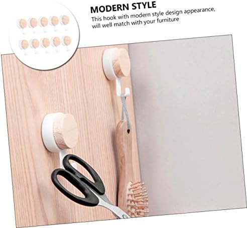 10pcs Wooden Bathroom Towel Hooks with Removable Design