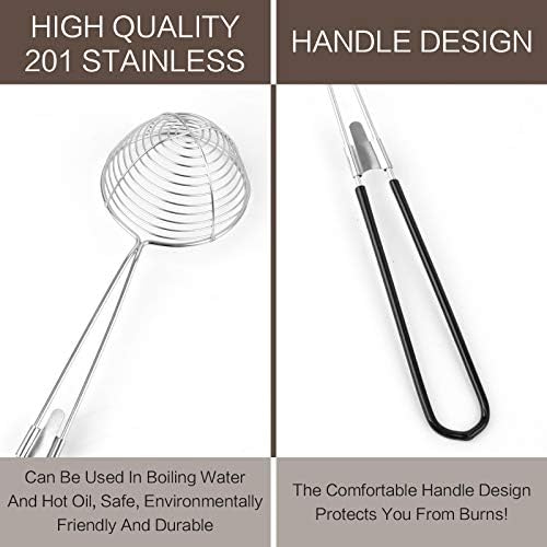 9 Pieces Stainless Steel Spider Skimmer Colander with Long Handle